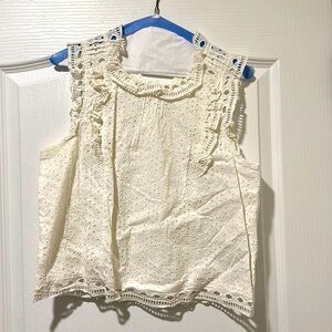 Maeve White Lace Top Size S
